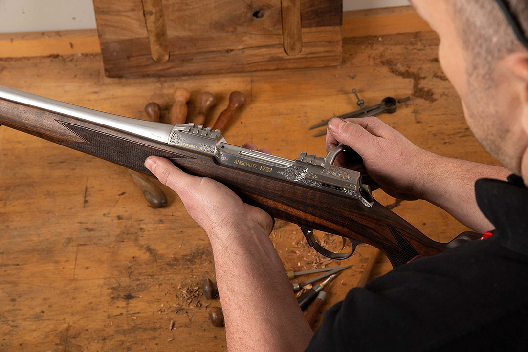 In the Anschutz Custom Shop, every rifle is unique in the way the owner wants it with engraving or wood.